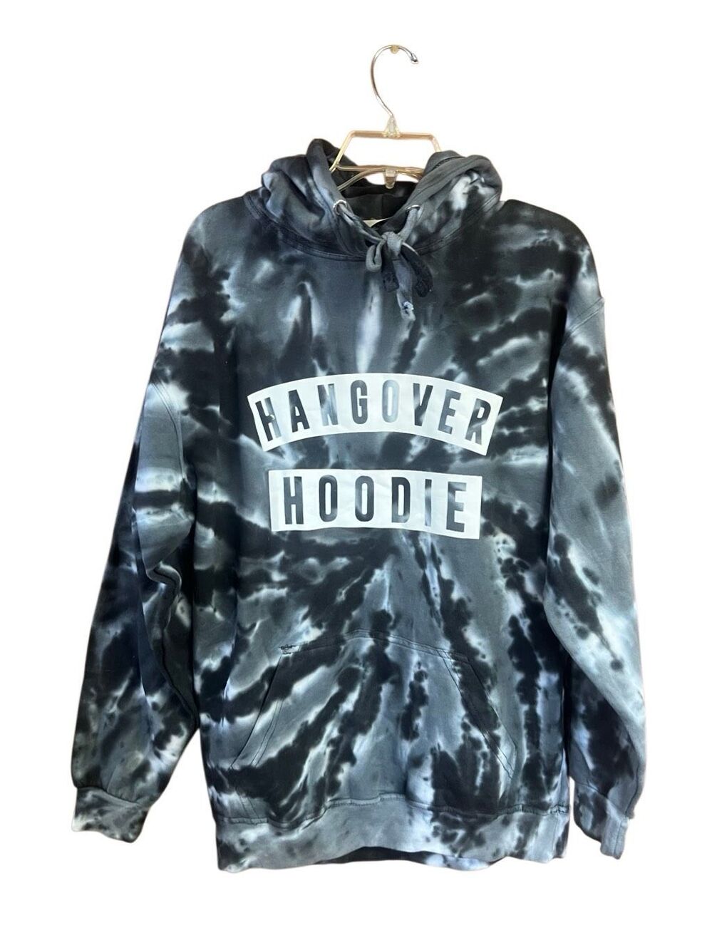 Jon Lauren Unisex Hangover Tie-dye hoodie Gray/Black Sz L/XL NWOT